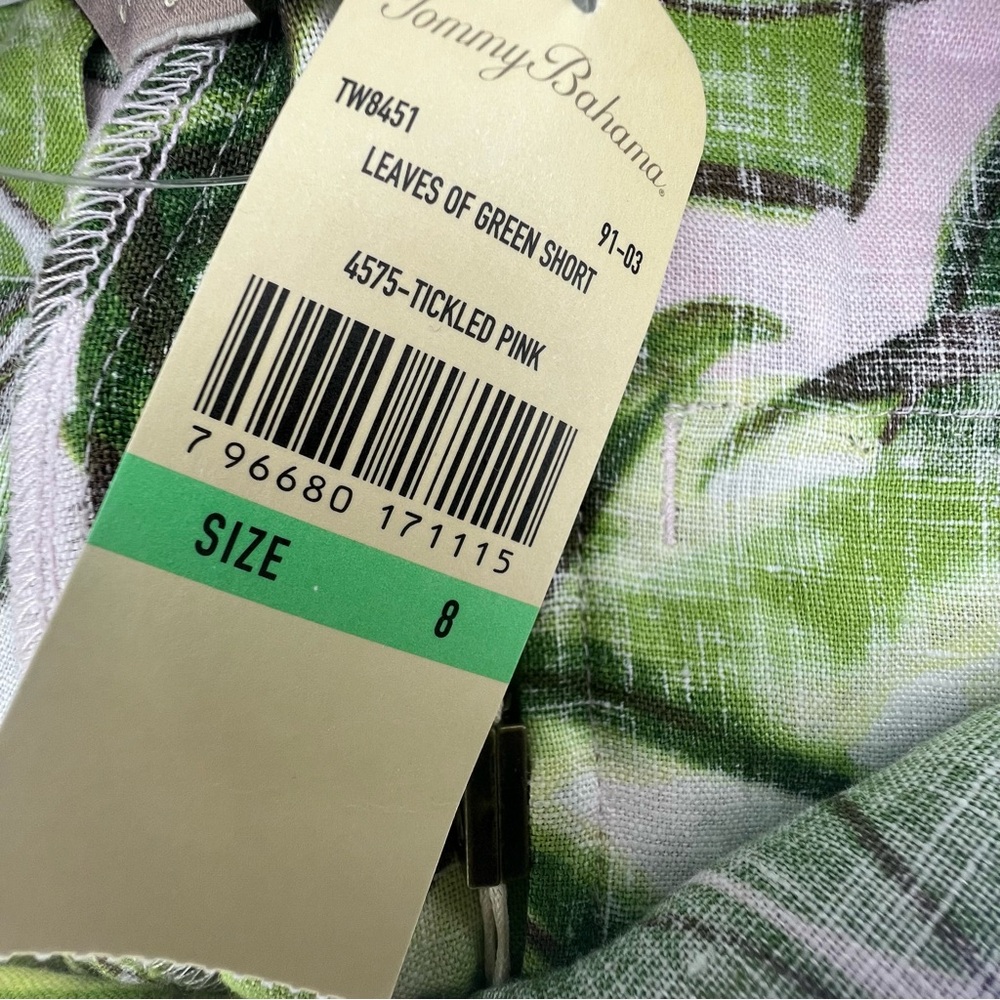 NWT Tommy Bahama Leaves of Green - Tickled Pink Linen Shorts - Size 8 - Picture 8 of 11